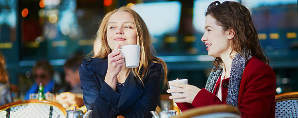 two girls coffee