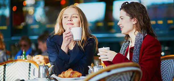 two girls coffee